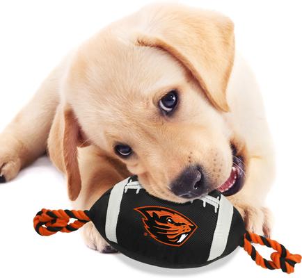 Show full view: Pets First Nylon Football Tough Squeaky Dog Chew Toy, Oregon State slide 3 of 6