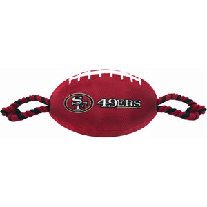 Pets First Nylon Football Tough Squeaky Dog Chew Toy, San Francisco 49ers