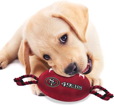 Show full view: Pets First Nylon Football Tough Squeaky Dog Chew Toy, San Francisco 49ers slide 3 of 6