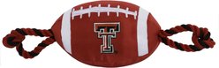Pets First Nylon Football Tough Squeaky Dog Chew Toy, Texas Tech