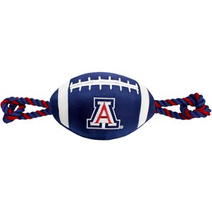 Pets First Nylon Football Tough Squeaky Dog Chew Toy, University of Arizona