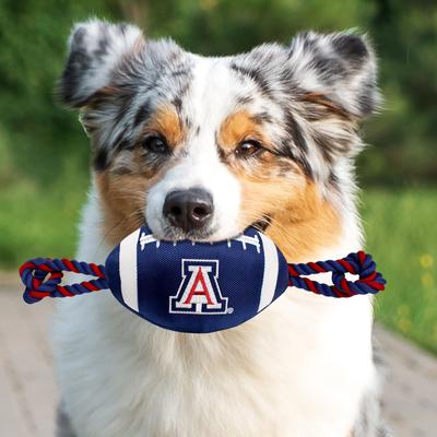 Show full view: Pets First Nylon Football Tough Squeaky Dog Chew Toy, University of Arizona slide 5 of 7