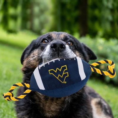 Show full view: Pets First Nylon Football Tough Squeaky Dog Chew Toy, West Virginia slide 2 of 6