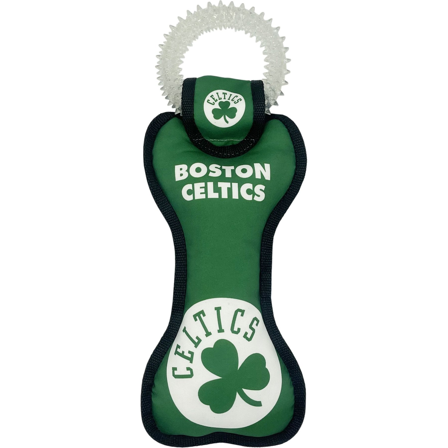 Pets First Pets First Squeaky Dental Dog Ring Toy, Boston Celtics
