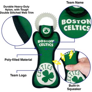 Pets First Squeaky Dental Dog Ring Toy, Boston Celtics