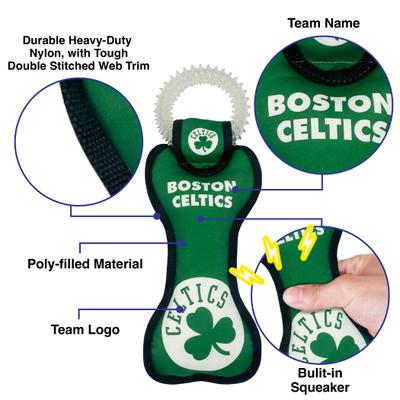 Show full view: Pets First Squeaky Dental Dog Ring Toy, Boston Celtics slide 5 of 5