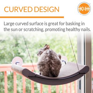 K&H Pet Products EZ Mount Window Scratcher Kitty Sill Cradle, Tan