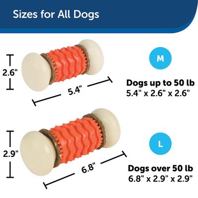 Show full view: PetSafe Busy Buddy Nobbly Nubbly Treat Dispensing Tough Dog Chew Toy, Large, Orange slide 3 of 10