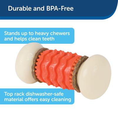 Show full view: PetSafe Busy Buddy Nobbly Nubbly Treat Dispensing Tough Dog Chew Toy, Large, Orange slide 7 of 10