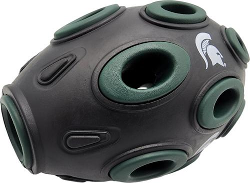 Show full view: Pets First Tough Treat Dispenser Dog Toy, Michigan State slide 2 of 6