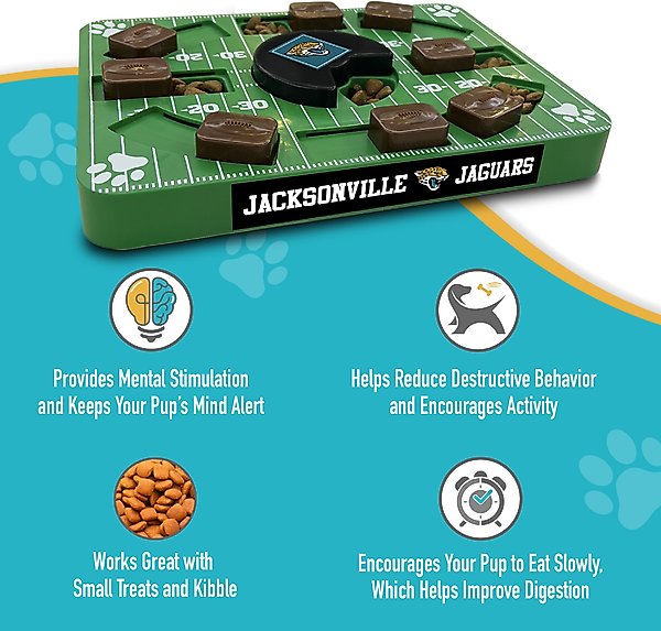Show full view: Pets First Treat Dispensing Dog Puzzle Toy, Jacksonville Jaguars slide 4 of 6
