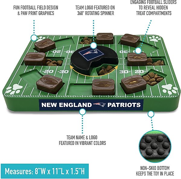 Show full view: Pets First Treat Dispensing Dog Puzzle Toy, New England Patriots slide 3 of 6