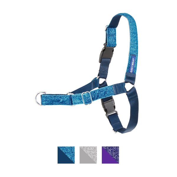 PetSafe Bling Easy Walk Nylon No Pull Dog Harness, Blue Bling, Medium/Large: 24.5 to 34-in chest slide 1 of 8