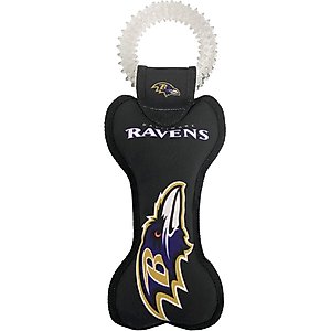 Pets First Squeaky Dental Dog Tug Toy, Baltimore Ravens