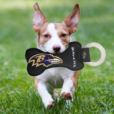 Show full view: Pets First Squeaky Dental Dog Tug Toy, Baltimore Ravens slide 2 of 6