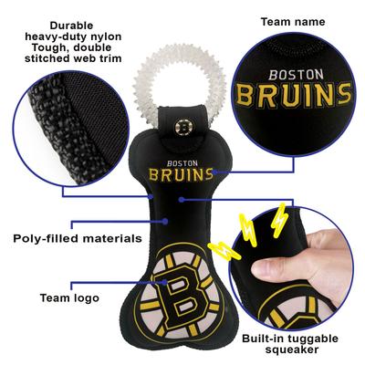 Show full view: Pets First Squeaky Dental Dog Tug Toy, Boston Bruins slide 5 of 6