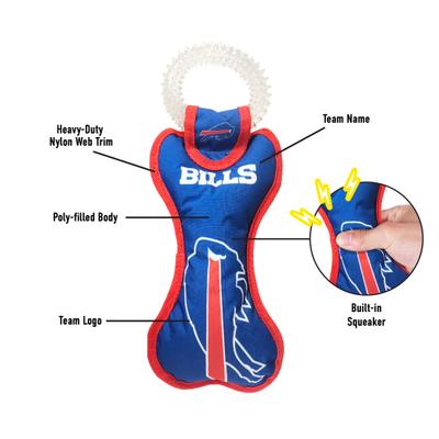 Show full view: Pets First Squeaky Dental Dog Tug Toy, Buffalo Bills slide 5 of 6