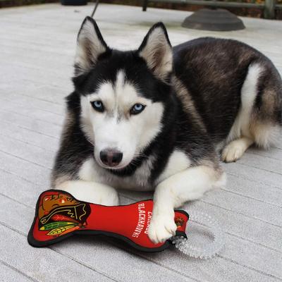 Show full view: Pets First Squeaky Dental Dog Tug Toy, Chicago Blackhawks slide 3 of 6