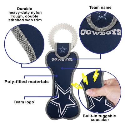Show full view: Pets First Squeaky Dental Dog Tug Toy, Dallas Cowboys slide 5 of 6