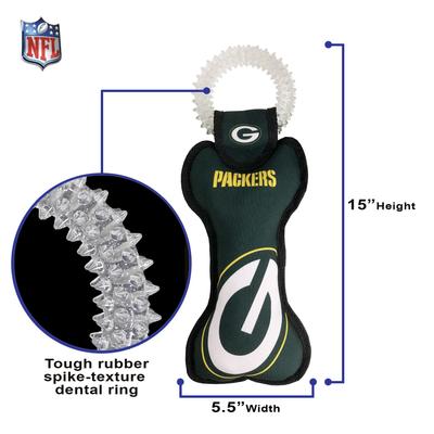Show full view: Pets First Squeaky Dental Dog Tug Toy, Green Bay Packers slide 5 of 7