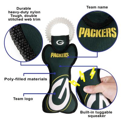 Show full view: Pets First Squeaky Dental Dog Tug Toy, Green Bay Packers slide 6 of 7