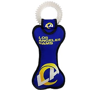 Pets First Squeaky Dental Dog Tug Toy, Los Angeles Rams