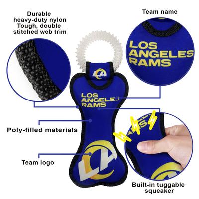 Show full view: Pets First Squeaky Dental Dog Tug Toy, Los Angeles Rams slide 5 of 6