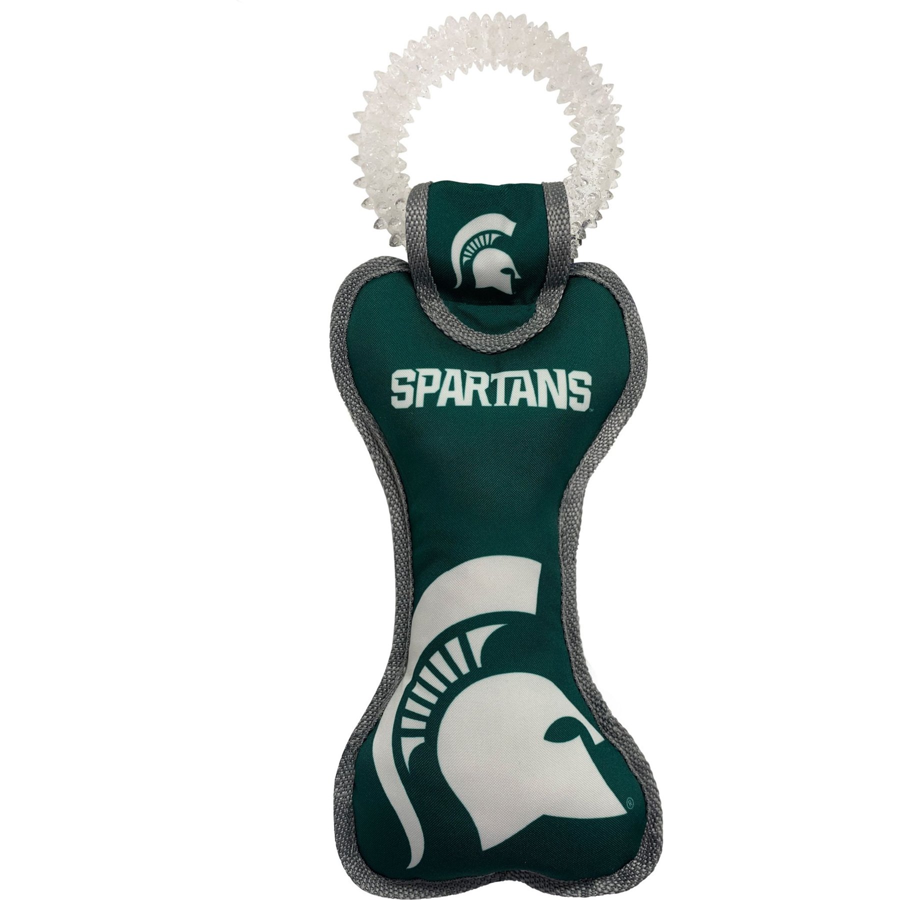 Pets First Squeaky Dental Dog Tug Toy, Michigan State