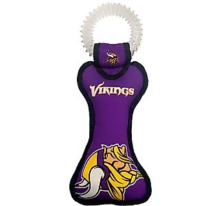 Pets First Squeaky Dental Dog Tug Toy, Minnesota Vikings