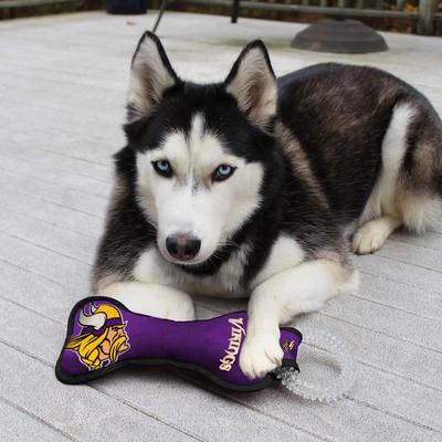 Show full view: Pets First Squeaky Dental Dog Tug Toy, Minnesota Vikings slide 3 of 6