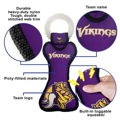 Show full view: Pets First Squeaky Dental Dog Tug Toy, Minnesota Vikings slide 5 of 6