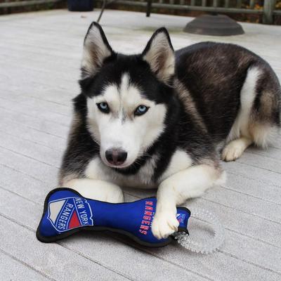 Show full view: Pets First Squeaky Dental Dog Tug Toy, New York Rangers slide 4 of 7