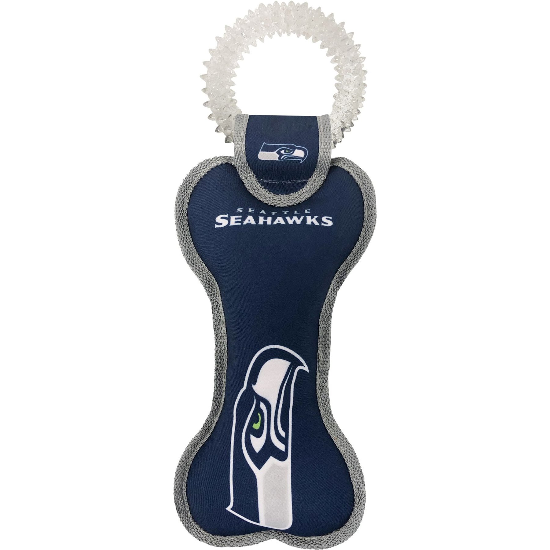 Pets First Squeaky Dental Dog Tug Toy, Seattle Seahawks