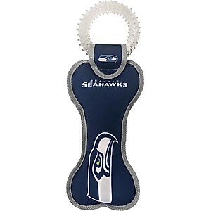 Pets First Squeaky Dental Dog Tug Toy, Seattle Seahawks