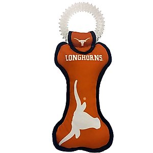 Pets First Squeaky Dental Dog Tug Toy, Texas Longhorns