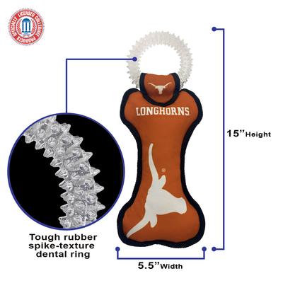 Show full view: Pets First Squeaky Dental Dog Tug Toy, Texas Longhorns slide 5 of 7