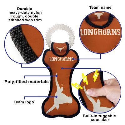 Show full view: Pets First Squeaky Dental Dog Tug Toy, Texas Longhorns slide 6 of 7