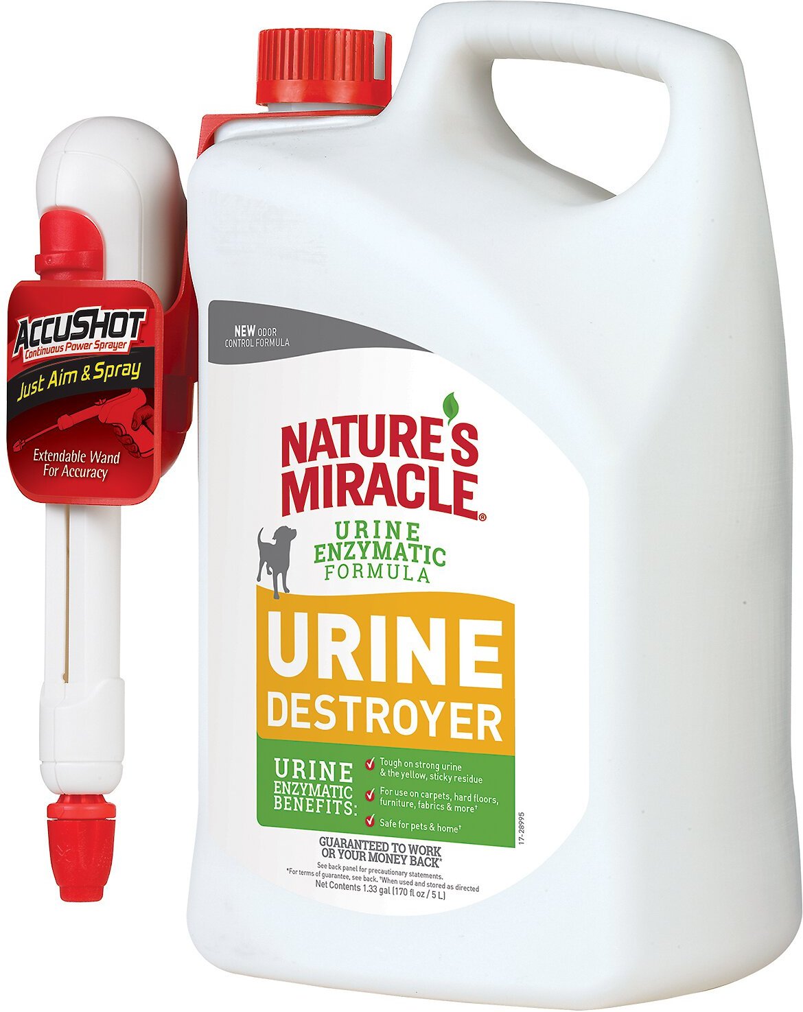 NATURE'S MIRACLE Dog Urine Destroyer Accushot Spray, 1.3gal bottle