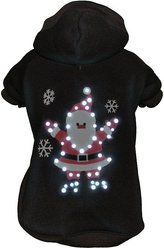 Pet Life LED Lighting Juggling Santa Hooded Dog Sweater, X-Small