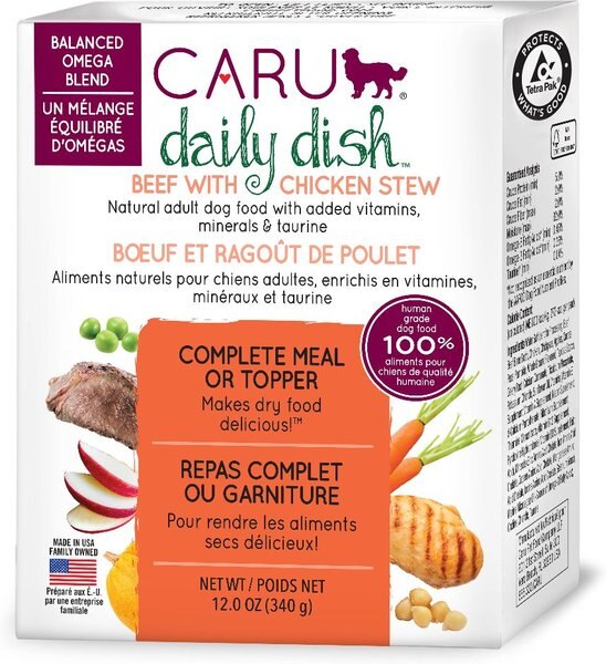 Caru Daily Dish Beef with Chicken Stew Grain-Free Wet Dog Food, 12.5-oz, case of 12 slide 1 of 5