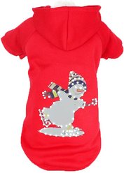 Pet Life LED Lighting Holiday Snowman Hooded Dog Sweater, X-Small