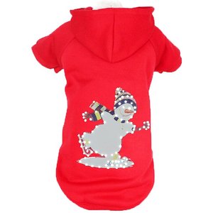 Pet Life LED Lighting Holiday Snowman Hooded Dog Sweater, X-Small