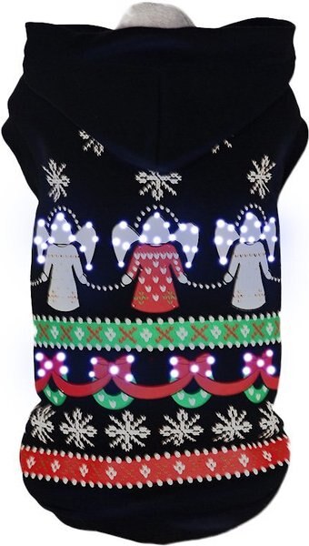 Pet Life LED Lighting Patterned Holiday Hooded Dog Sweater, X-Small slide 1 of 6