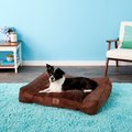American Kennel Club AKC Extra Large Memory Foam Pillow Dog Bed with Removable Cover, Brown