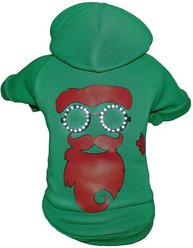 Pet Life LED Lighting Cool Santa Shades Hooded Dog Sweater, Small
