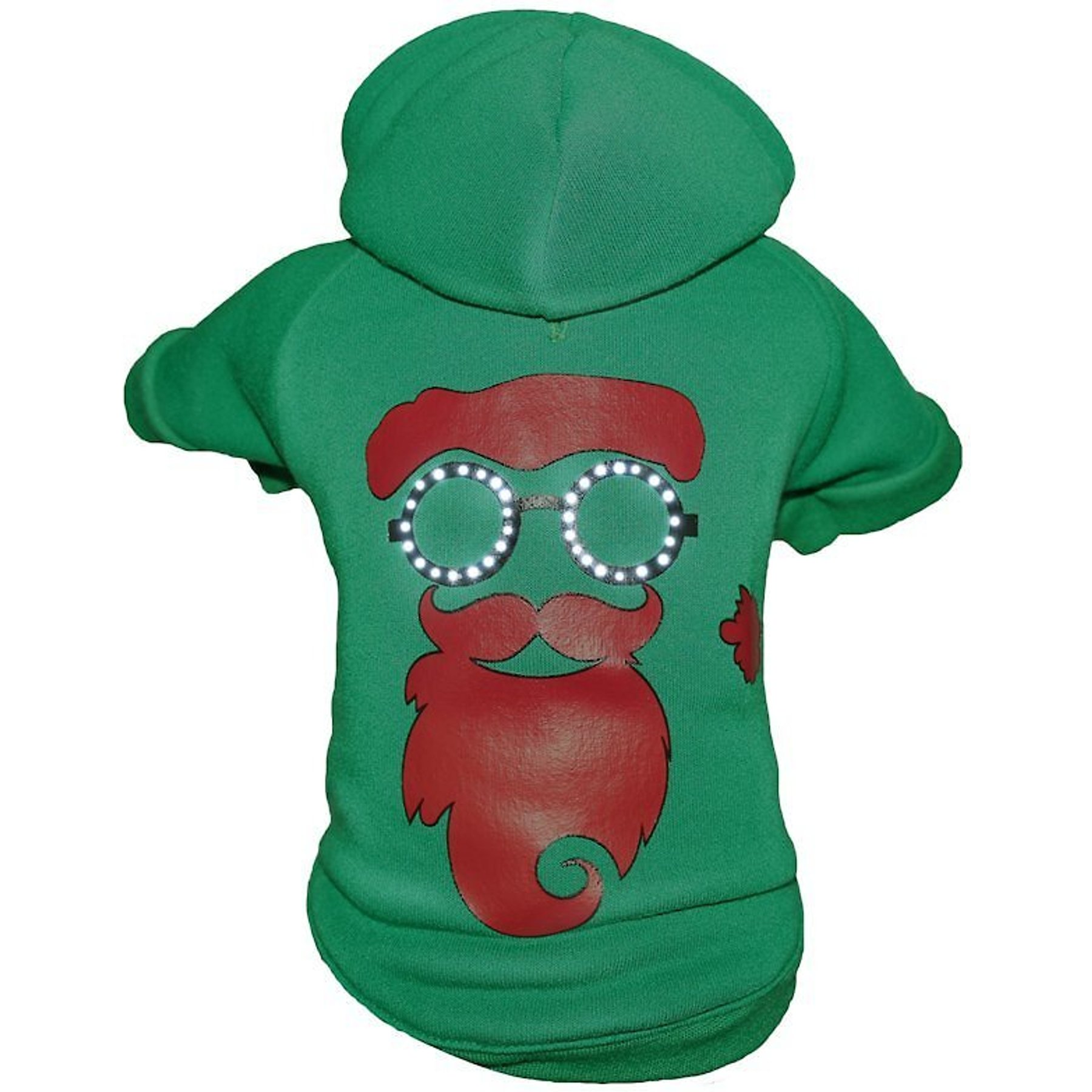 Pet Life LED Lighting Cool Santa Shades Hooded Dog Sweater, Medium