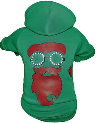 Pet Life LED Lighting Cool Santa Shades Hooded Dog Sweater, Large