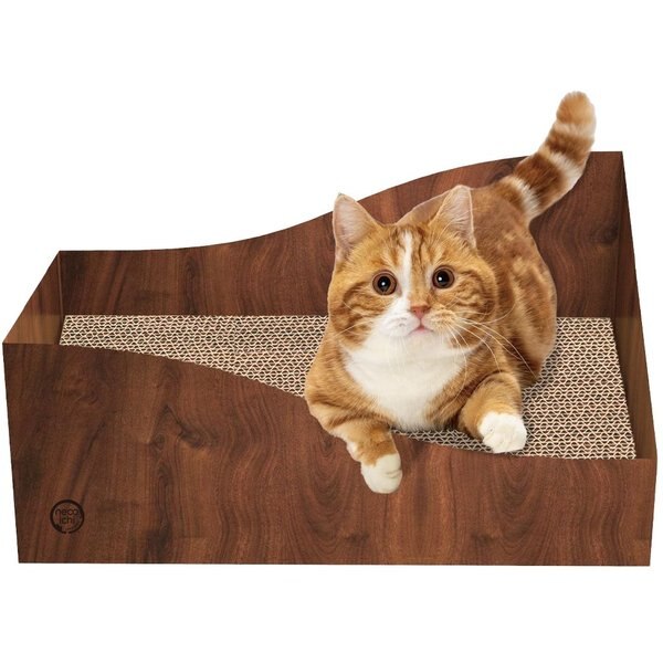 NECOICHI Hideaway Box Cat Scratcher, Dark Cherry Brown