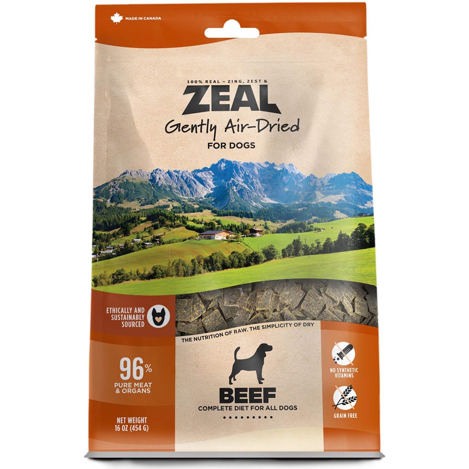 ZEAL CANADA Gently Beef Recipe Grain Free Air Dried Dog Food 1 lb bag Chewy