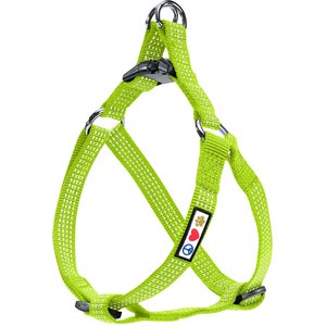 Pawtitas Nylon Reflective Step In Back Clip Dog Harness, Green, Small: 15 to 22-in chest